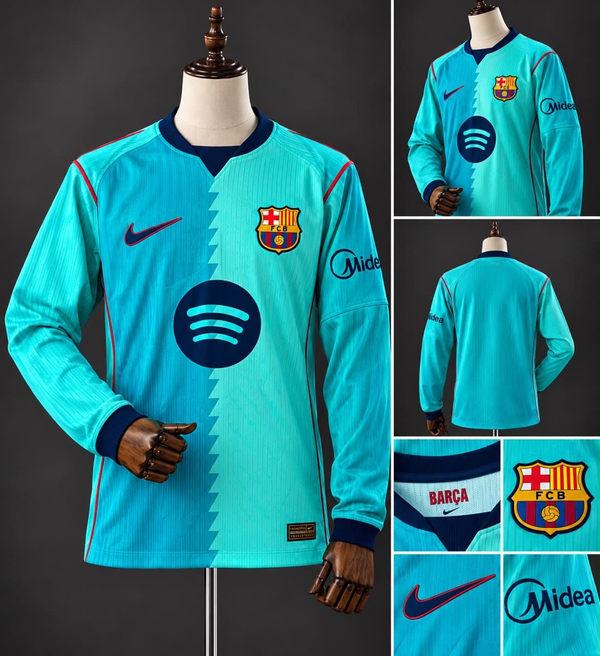 maillot manches longues barcelone third 2026/27