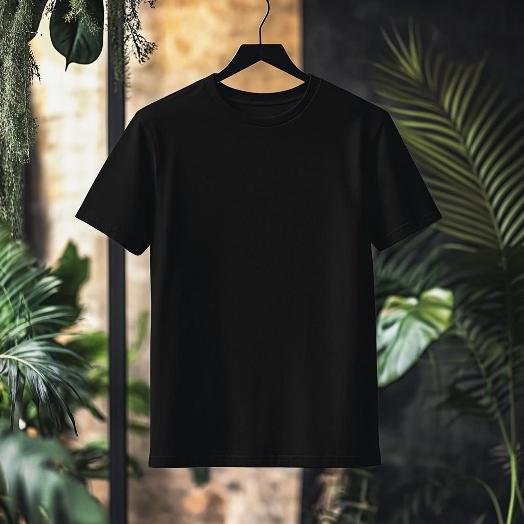 Tshirt Noir Vierge Coton